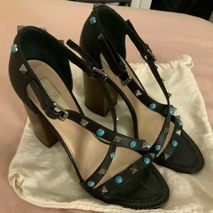 Valentino Rockstud Block Heels - Size 38 (US 8)